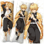Anime Demon Slayer Agatsuma Zenitsu Dakimakura Padjap&uuml;&uuml;r Padjakate Kallistav Kehapadi &Uuml;mbris Otaku Padjap&uuml;&uuml;r 40x120cm pillowcase