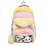 &Otilde;pilaste koolikott, v&auml;rviplokkidega, naiste seljakott, suure mahutavusega seljakott m&uuml;ndikotiga roosa