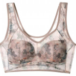 Suures suuruses rinnahoidja naistele &Otilde;mblusteta aluspesu Push Up Wireless rinnahoidja lilleline l&auml;bipaistev pesu Full Cup Thin Cup rinnahoidjad Seksikas bralette 2L must