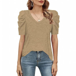 VEZFAA naiste moe vabaaja suve kevade &uuml;hev&auml;rvilise tr&uuml;kiga l&uuml;hikeste varrukatega V-kaelusega pluusid ja s&auml;rgid S