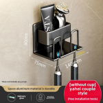 Elektrilise hambaharja hoidik Kergluksuslik vannitoa perforatsioonivaba seinale paigaldatav hoiuriiul helehall v&auml;rv