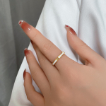 Elegantne 18k kullaga kaetud teemant-epoks&uuml; s&otilde;rmus - Trendikas, ei tuhmu, Jaapani ja Korea stiilis luksuslik naiste aksessuaar Size 5