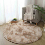 Punane vaip &uuml;mmargune pehme kohev vaip Soliidne mitmev&auml;rviline &uuml;mmargune diivanilaua vaip Palus lastetoa vaibad Shaggy m&auml;ngumatt Armas Diameter120cm khaki