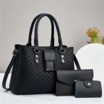 Kolmeosaline naiste kott Naiste tekstuur Suure mahutavusega k&auml;ekott Moekas ja elegantne kandekott &Uuml;he &otilde;laga crossbody kott naistele .