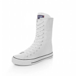 Unisex Must Valge Tossud Naiste Disainer K&otilde;rge s&auml;&auml;rega L&otilde;uendist Kingad S&uuml;gis Mood Poolsaapad Lukuga Paeltega Vabaaja Vulkaniseeritud Kingad 38 valge