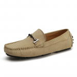 Italian Mens Casual Shoes Luxury Brand New Outdoor Loafers Moccasins Slip On Business Formal Shoes Breathable Male Driving Shoes 38 khaki