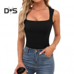 Naiste Suvine Vest Ruudukujulise Kraega Laiade &Otilde;lapaeltega Varrukateta Maika &Uuml;hev&auml;rviline Slim Fit Soonikkoes Camisole S