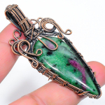 Ruby in Zoisite Handmade Copper Wire Wrap Jewelry Pendant 2.88 u3f01