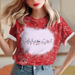 Naiste lai &uuml;mara kaelusega s&otilde;brap&auml;eva armastuse tr&uuml;kiga l&uuml;hikeste varrukatega T-s&auml;rk topp L must