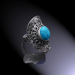 Tibetan Turquoise Handmade 925 Sterling Silver Jewelry Ring Size 7 o6o50