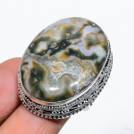 Ocean Jasper Handmade 925 Sterling Silver Gift Jewelry Ring Size 7 a2c84