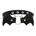 Vintage punk gooti Harajuku Cosplay must valge PU nahast Bat Choker kaelakee naistele Meeste Statement kaelakeed Ehted black