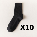 5/10 paari meeste vertikaalsete triipudega puuvillaseid sokke, keskmise pikkusega, hingavad sokid, &auml;ri- ja spordisokid one size