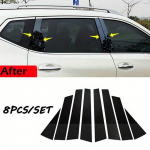 8 tk L&auml;ikiv Must Pilaripostide Kate Sobib Nissan X-Trail Rogue T32 2014-2020 Ukse-Aknakujundusliistu Kleebised Tarvikud must