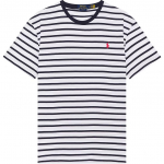 Polo Ralph Lauren &Uuml;mmarguse kaelusega triibuline T-s&auml;rk Meeste &Uuml;laosad Tumesinine 710934662-011 S