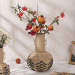 Woven Vase for Dried Flower Display in Living Room Or Porch Blue Rope