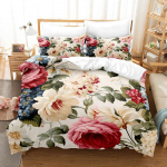 Lilleline Voodipesukomplekt K&otilde;rge Kvaliteediga Luksuslik Looduse Ilu Romantiline 3D-tr&uuml;kiga Tekikotikomplekt Padjap&uuml;&uuml;rid King Size Kingitus T&auml;iskasvanule Au Double 180x210cm