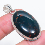 Natural Bloodstone Gemstone 925 Sterling Silver Jewelry Pendant 1.89 j6d66