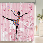 Flower Butterfly Girl Dushikardin Veekindel Vannituba Armas Naine Haldjas Du&scaron;ikardin Pol&uuml;esterriidest Kodusisustuskonks W90xH180cm