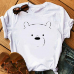 We Bare Bears naiste T-s&auml;rk l&uuml;hikeste varrukatega vabaaja t&uuml;drukute topsid Anime multifilmi T-s&auml;rk S valge
