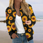 Naistele m&otilde;eldud jakid pikkade varrukatega, kerge lukuga, k&auml;rbitud tr&uuml;kiga &uuml;ler&otilde;ivad vabaaja taskutega tepitud jakid XXL