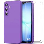 Coque de Protection - BOOLING - Samsung Galaxy A17 4G/5G - Souple Doux Slim Violet - 2 Verre Tremp&eacute;