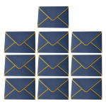 10 tk Kuumtempliga &uuml;mbrik Kuldse &auml;&auml;risega t&uuml;hjad V-klapiga kujundus&uuml;mbrik &Otilde;nnitluskaardid Kutsed M&auml;rkmed &Uuml;mbrikud sinine