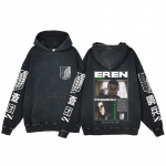 Attack On Titan Anime Riided Levi Ackerman Graafiline Kapuutsiga Mehed Naised Puuvillased Kapuutsid Retro Pesemata Dressipluus Harajuku Streetwear S
