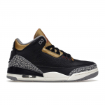 Air Jordan 3 Retro Must Kuldne Naiste Tossud Tulepunane Metallik-Kuldne Tsemendi-Hall CK9246-067 36