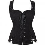 Naiste pitsitud vest Renaissance Vinatge Square Kaelusega Varrukateta Keskaegne Slim Fit Solid Top Halloween Cosplay Top XS must