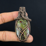 Draakonivere Jaspis 999 Vasktraadiga &Uuml;mbritsetud Ripats, K&auml;sit&ouml;&ouml;na Valmistatud Gemstone Ripats Ehted, Kingitused Abikaasale T&auml;iesti Uus Ripats 2.55 Inches
