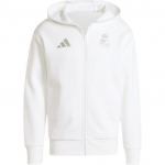 Adidas SS24 Real Madrid Seeria Logo Mugav Moodne Kapuutsiga Pikkade Varrukate Jakk Meeste Jakk Valge IT3805 3XL