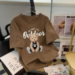 Naiste mood vabaaja suve kevadised l&uuml;hikeste varrukatega O-kaelusega pluusid ja s&auml;rgid XXL khaki