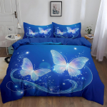 Kahepoolne tekikott Fantaasiakunst Akvarellliblikas Mikrofliis Voodipesukomplektid, Voodipesu Fantaasiakujuline Liblikatega Tekikottide Komplektid 135x200cm 2pcs