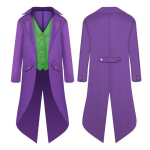 Filmi superkurjakuise kost&uuml;&uuml;m maskeerimine Joker Cosplay Steampunk Gooti Keskaegne frakk jakk vest &uuml;likond t&auml;iskasvanud lapsed mehed Hallow XXL lilla