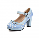 Moodsad kevadised uued Lolita kingad Naiste Oxfordi pumbad Armsad k&otilde;rged kontsad Retro vintage kingad naistele Mary Janes &Uuml;mar nina pahkluupaelaga 34 sinine