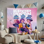 1 K-Pop Deemonik&uuml;ttide Prindiga Gobel&auml;&auml;n Mitmes Suuruses Elutoa Seinakunsti Kaunistus Taustakangas Masinpestav Ruumirippuv 150x100cm