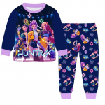 2 tk Filmi K-pops Deemonik&uuml;tid Kawaii Pidžaamakomplekt T&uuml;druk Cosplay &Ouml;&ouml;riided Anime Pikkade varrukatega topid+P&uuml;ksid F&auml;nnidele Halloweeni kingitus 110cm