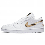 Air Jordan 1 Retro Low 'White Metallic Gold' Naiste Jordan CZ4776-100 36