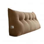Voodipeatsipadi Velvetist Kolmnurkne Voodipeatsipadi K&uuml;lgtaskuga Ergonoomiline Seljatoepadi Diivanvoodi Padi Lugemiseks Istumiseks T&ouml;&ouml;tamiseks 150CM kohv