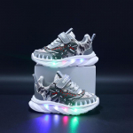 MGO Laste LED-valgustusega Tyrannosaurus Rex Spordijalatsid Poistele, Vanus 1-6 &ndash; T&auml;iuslikud Kevad- ja S&uuml;gisretkedeks Size 21-25, Set of 5 pairs hall v&auml;rv