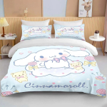 Kawaii Sanrio Cinnamoroll Tr&uuml;kitud Voodipesukomplekt Tekikott 1 Tekikott 2 Padjap&uuml;&uuml;ri T&auml;iskasvanute Ja Laste Voodipesukomplekt Luksuslik Kingitus 135x200cm