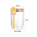 18 untsi &otilde;hukindlad kaane ja lusikaga klaaspurgid, kaanega kommipurgid, l&auml;bipaistvad v&uuml;rtsipurgid, v&auml;ikesed toidukonteinerid