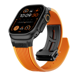 Luksuslik rihm Apple Watchi jaoks Band Ultra 3 49mm Series 11 10 46mm 9 8 7 45mm Spordirihm Silikoonist K&auml;epael Iwatch 6 SE 5 44mm Ultra2/3 49mm &Black oranž
