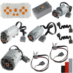 TEESE 22-osaline Technic elektriline ehituskomplekt Bluetooth-puldiga, karp, pikendusjuhe ja valguskaabel, &uuml;hildub LEGO Technic osadega