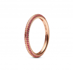 Pandora Me Punane Kivistatud S&otilde;rmus 14K Roosakullaga Kaetud P-189679C02-54 Naistele