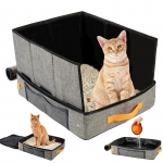 Portable Litter Box For s Foldable Litter Box With Lid Hard Bottom Poop Tray With Zipper Pet Carrier For Housebreaking One Size