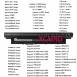 Laetav liitiumaku Dell Inspiron 14 3441 3442 3443 3437 5437 3421 5421 14R 15R 3421 5421 3521 5537 XCMRD MR90Y s&uuml;learvuti aku XCMRD (40wh) Flat Bottom