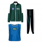 Hooaeg 3 Kalmaarim&auml;ngude Kost&uuml;&uuml;m Kolmeosaline Komplekt Korea Maskeering Meeste &Uuml;likond Meeskonnale Sinine Sport Unisex Pusad Spordi&uuml;likond M O