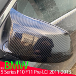 Tahavaatepeegli kate tiib k&uuml;lg tagantvaade peegli kork sobib BMW 5-seeria F10 F11 F18 eel-LCI 2010 - 2013 jaoks 1pc Black Left Side